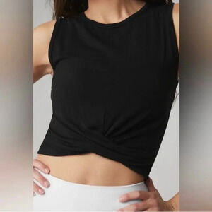 ALO Yoga Cover Sleeveless Tank Black Size Extra Small
